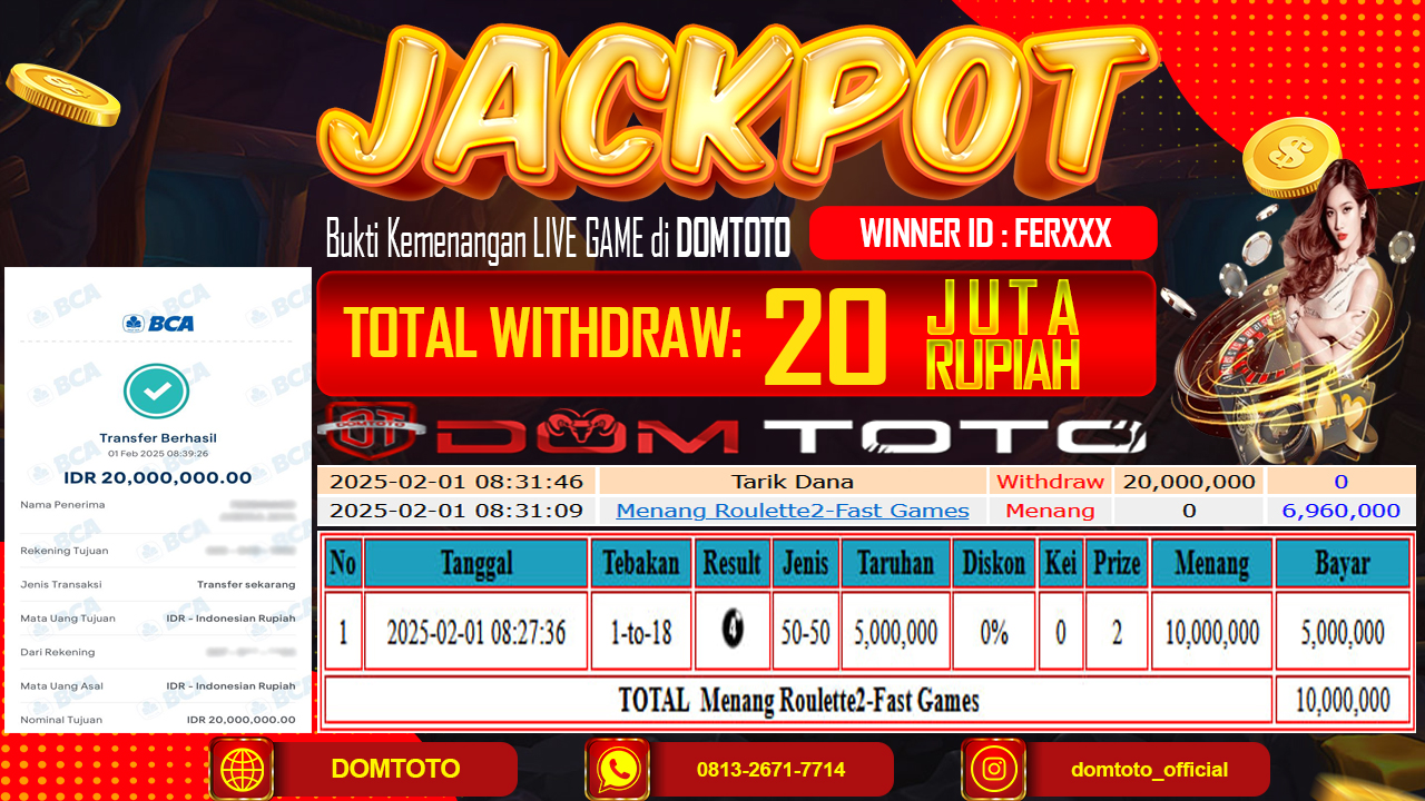 JACKPOT LIVE GAME ROULETTE 2 1 FEBRUARI 2025